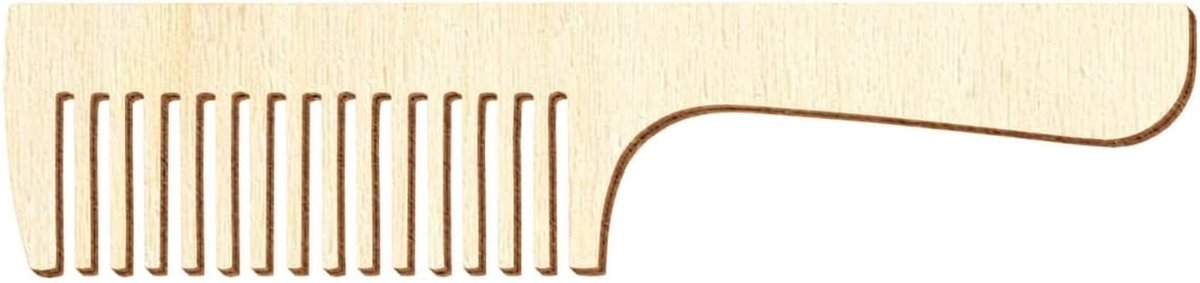Houten Kam - Decoratie Accessoire - Knutselen en Versieren - Gegraveerde Rand - 22 cm - Natuurlijk Hout