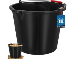 Kunststof emmer - Schenk emmer - Tuinieren en klussen - Met schenktuit - 15 liter - Zwart