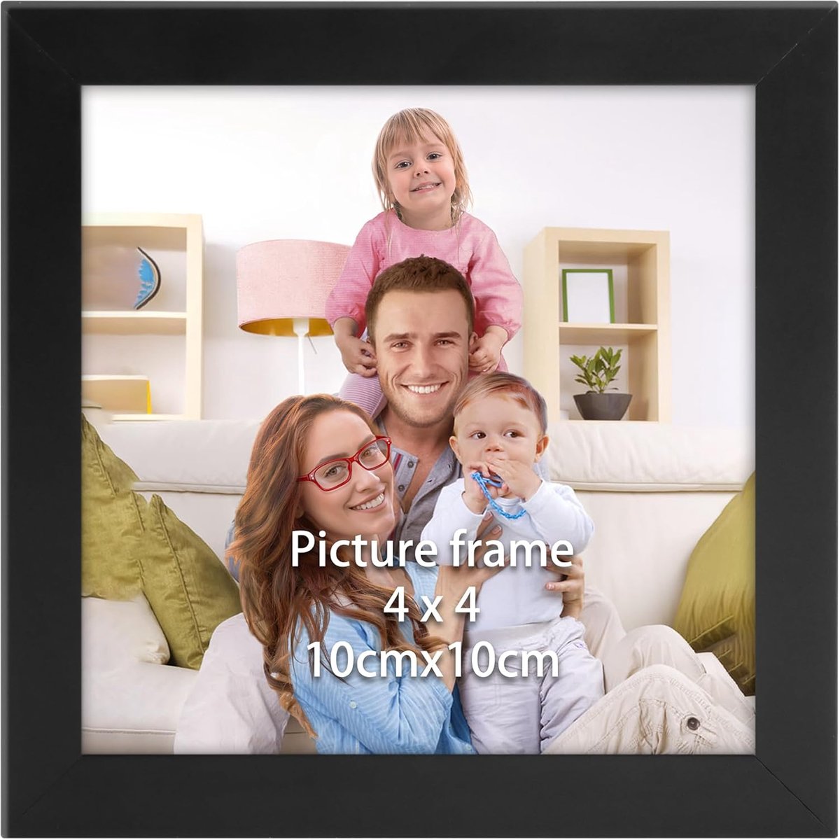 Zwarte fotolijst - Moderne lijst - Foto presenteren - Glad slank design - 10 x 10 cm - Zwart