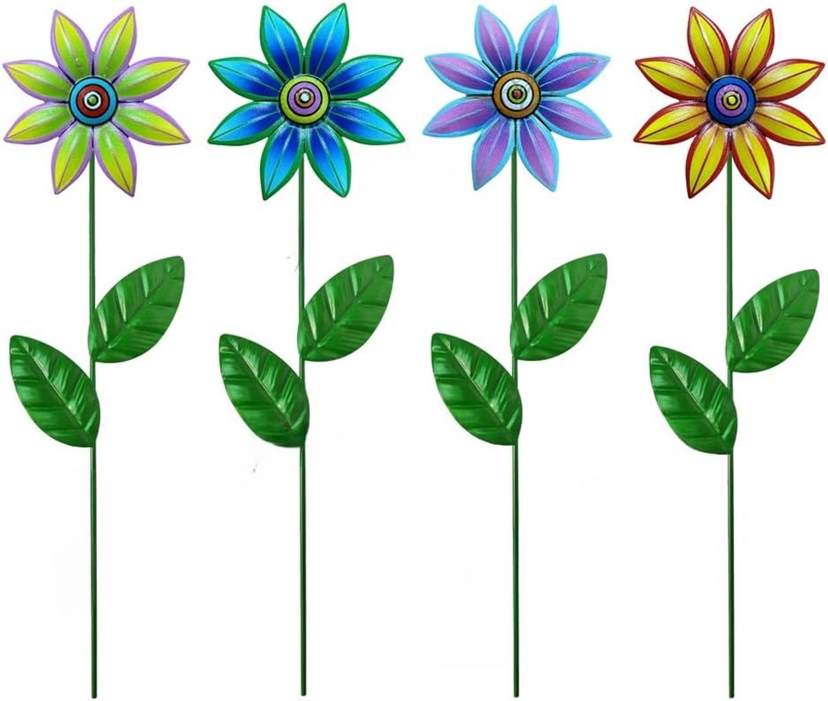 Tuin Stakes Decor - Metalen Ornamenten - Tuin Verfraaien - Weerbestendig Ijzer - 4 Stuks - Rustiek