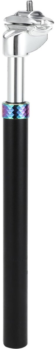 Dailygoods - Fiets Zadelpennen 30.9x400mm Fiets Zadelpen Zadelbuis Aluminiumlegering Zwart Zilveren Toon Schokabsorberend