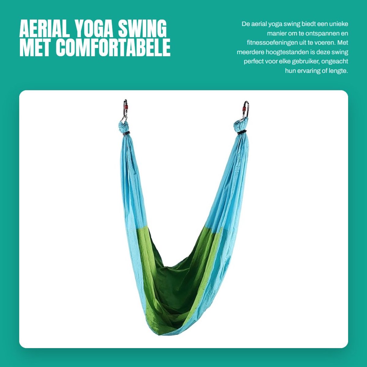 Dailygoods- Yoga Swing Comfortabel - Aerial Yoga Hangmat - Schommelstoel - Instelbare Hoogte - Ondersteuning - Huidvriendelijk Materiaal