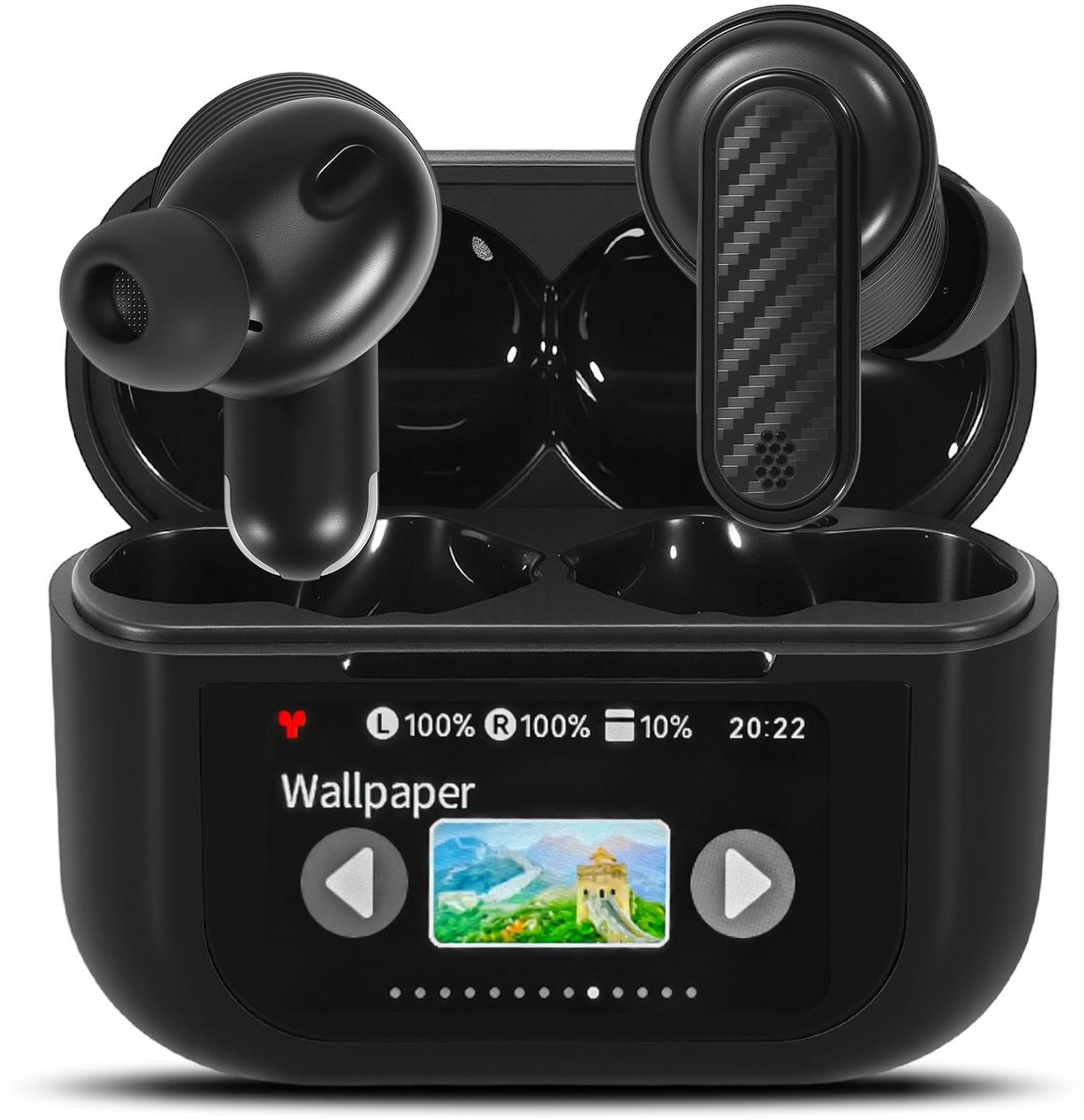 Dailygoods - Touchscreen in-ear hoofdtelefoon - Actieve ruisonderdrukking - Draadloze oordopjes - Zwart - Bluetooth 5.4 - Geschikt voor sport en kanto...