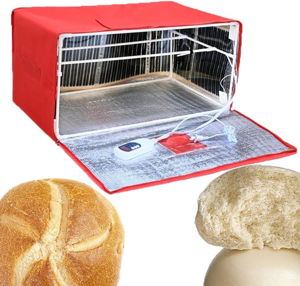 Deeg Fermentatiekast - Rijskast Brood - Brood Bakken - Constante Temperatuur - 65x45x32cm - Grijs
