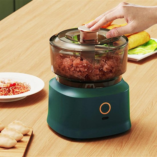 Keukenmachine Knoflook Chopper - Elektrische Hakmolen - Voedsel Bereiden - Snel en Veilig - 350ml Capaciteit - Wit — afbeelding 4