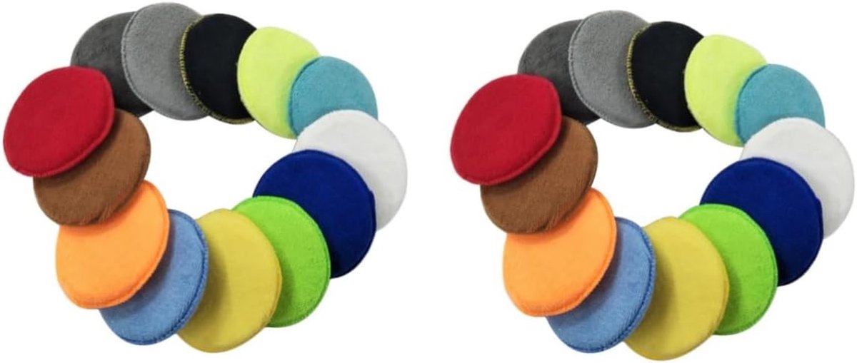 Wasapplicator Spons - Microvezel Pads - Auto Poetsen - Dubbel Gestikt - 20 Stuks - Willekeurig