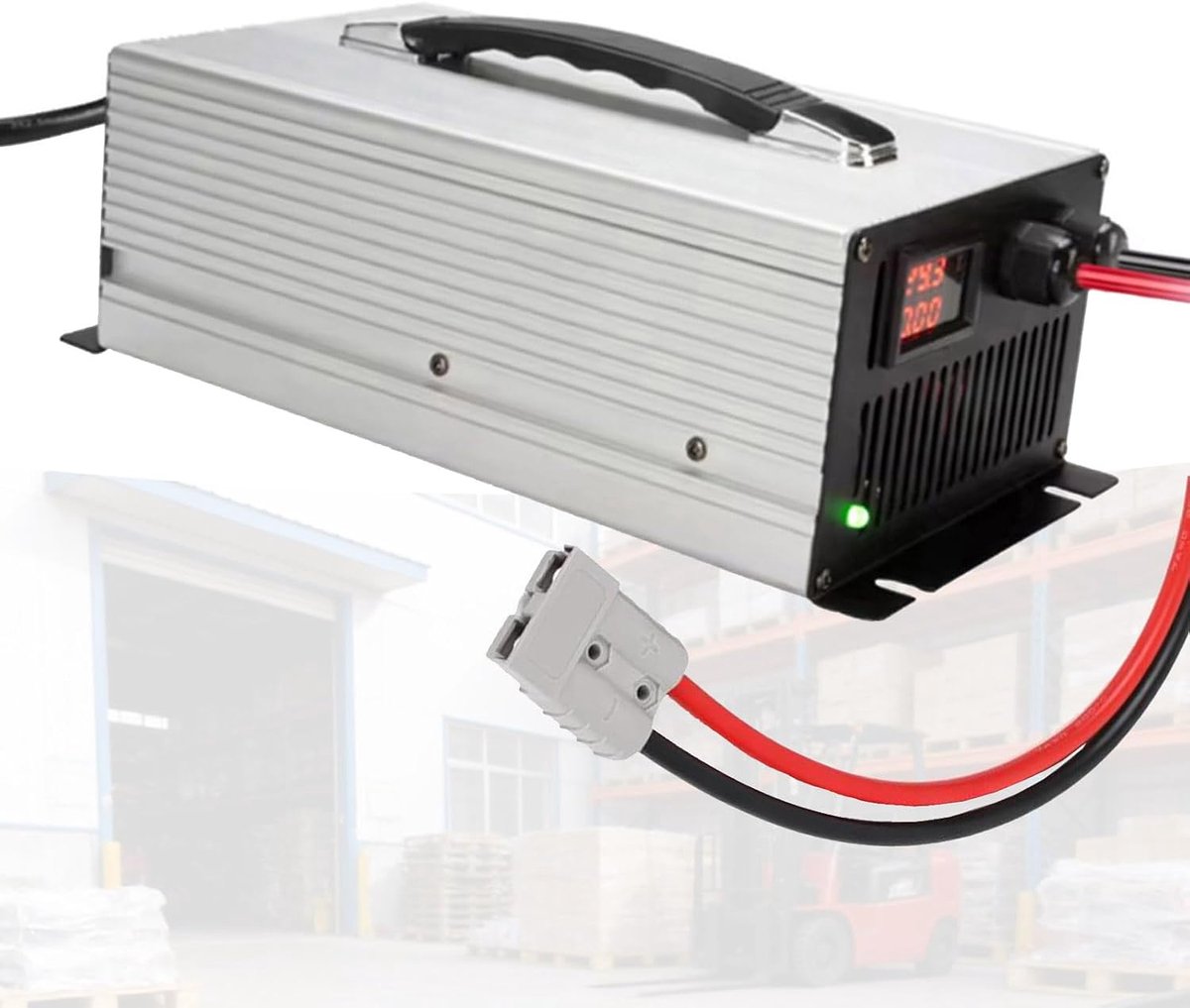 Acculader Vorkheftruck - Slimme Lader - Accu Opladen - Volautomatisch 3-fasen - 24V 50A - Zilver