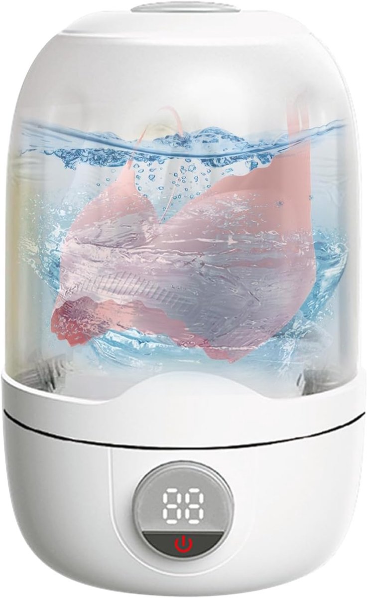 Mini Wastrommel Draagbare Wasmachine Kleine Wasjes Trillingsarm Ontwerp 1.1 Liter Wit