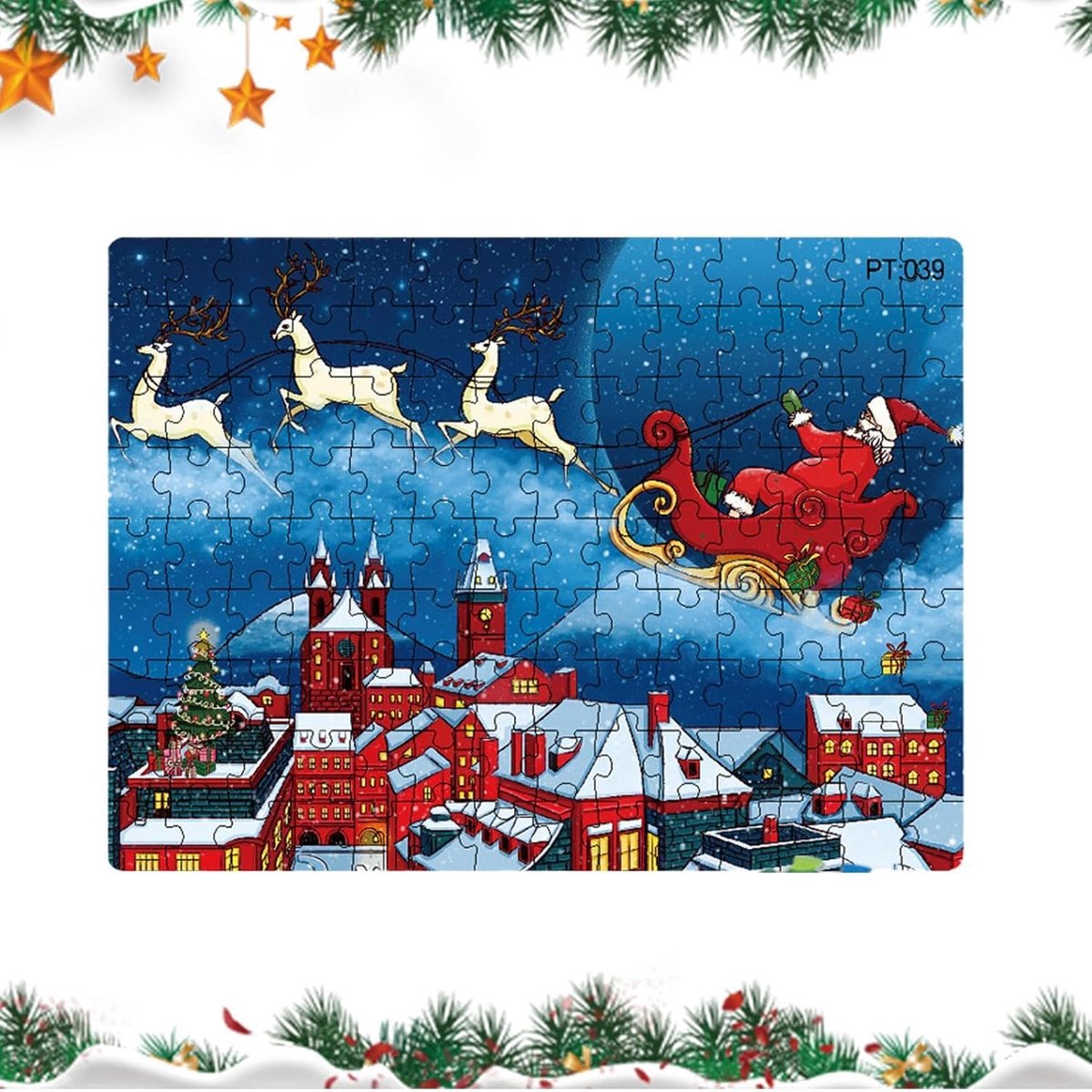 Kerst Legpuzzels - Winter Puzzels - Feestdagen Creëren - Verdikt Papier - 126 Stukjes - Huis039