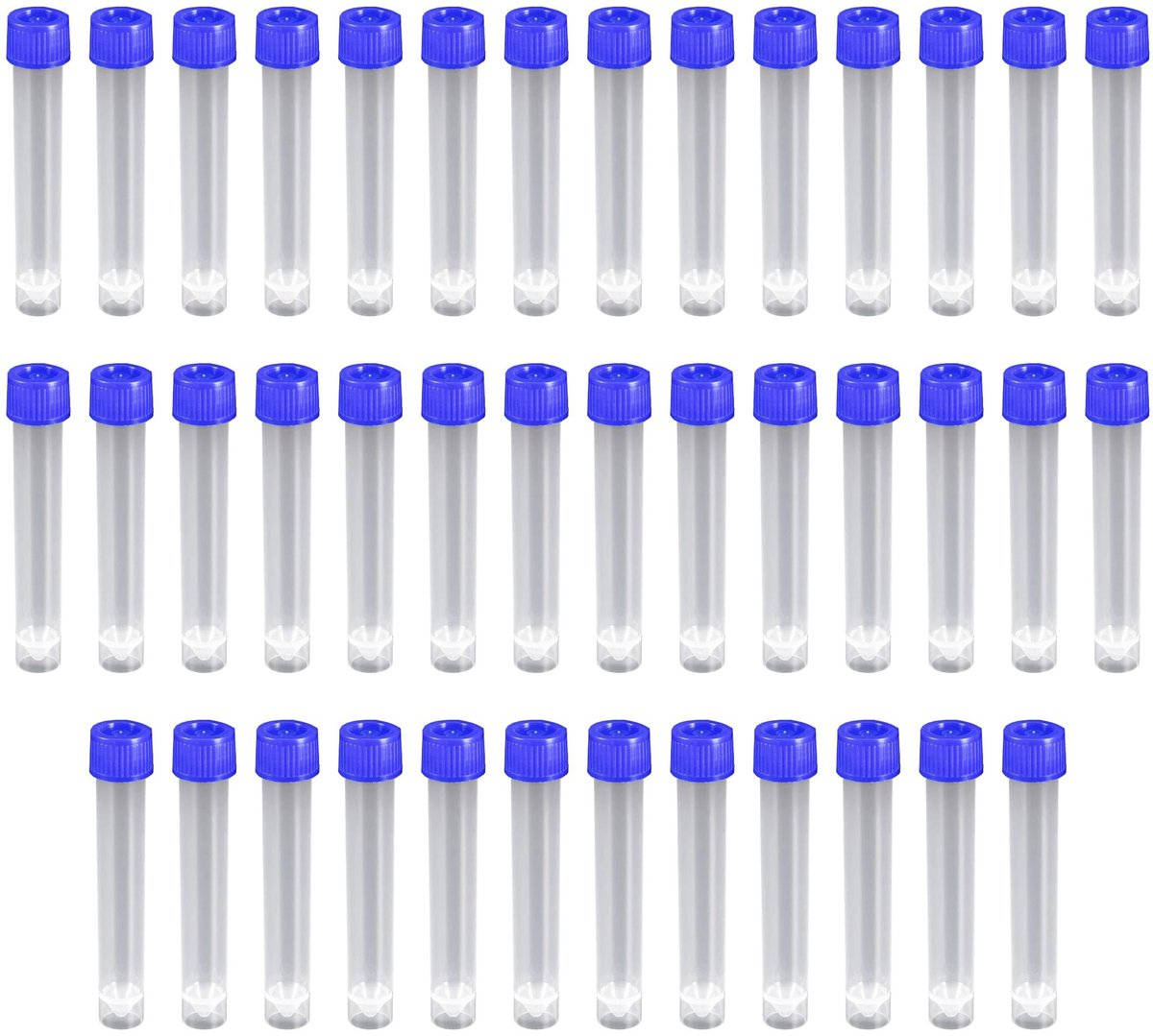 Dailygoods- Reageerbuisjes 40 stuks - 10 ml - Kunststof - Schroefdop - Transparant - Nauwkeurige schaalverdeling - Laboratoriumbuizen