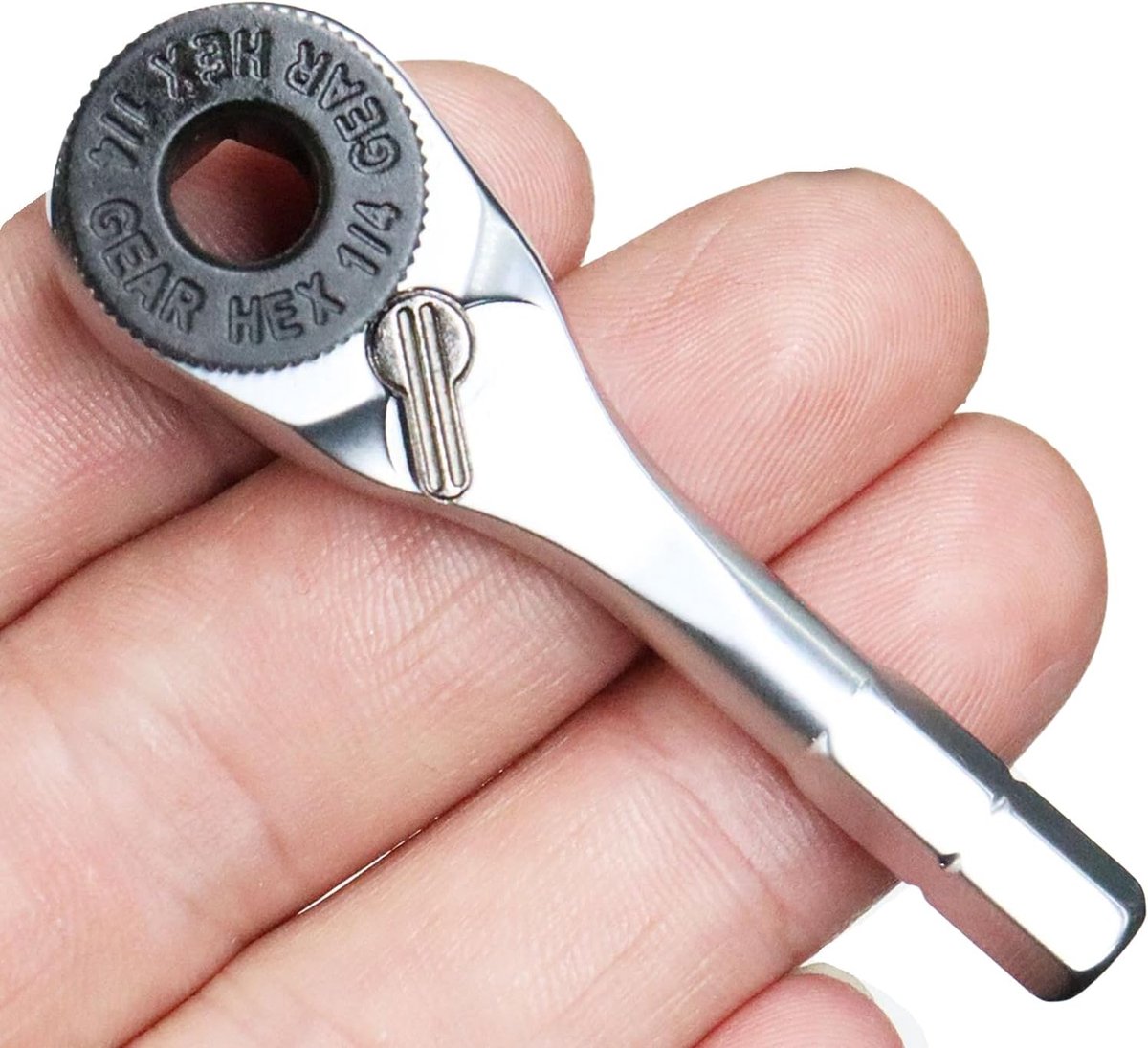 Mini ratelschroevendraaier - Compacte moersleutel - Reparatie en montage - Ergonomische handgreep - Ca. 635 cm - Metaal