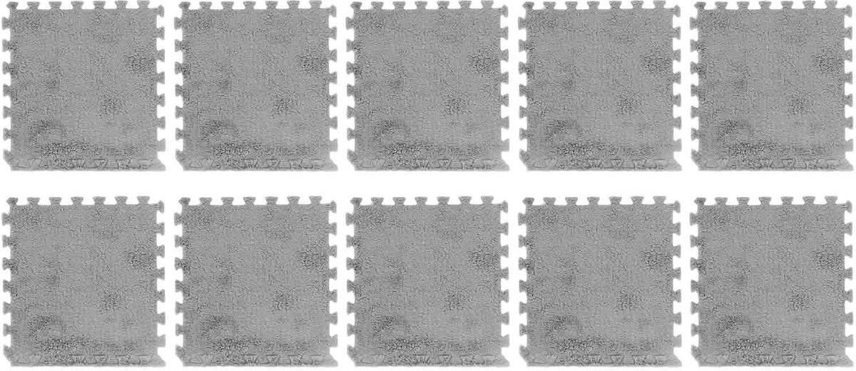 Dailygoods - 10 stuks pluche schuim vloermat 12,2 x 30 cm antislip verdikte in elkaar grijpende pluizige tapijt tegels voor slaapkamer speelkamer (grijs)