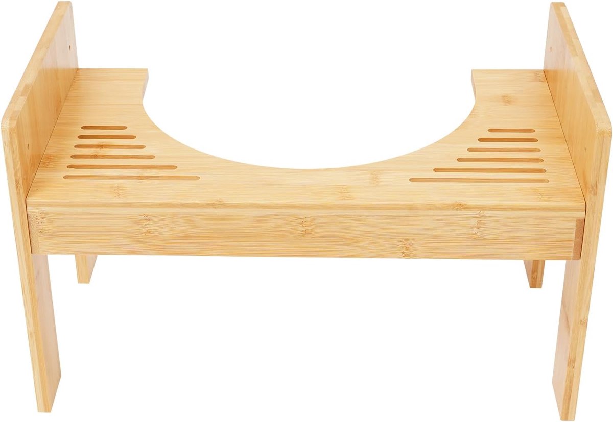 Bamboe toiletkruk - Hulpstuk badkamer - Verbeterde stoelgang - Verstelbare hoogte - 45 x 245 cm - Houtkleur