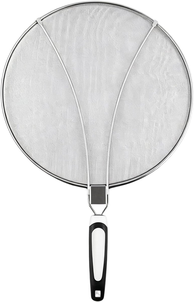 Spatdeksel Koekenpan Vetscherm Keuken Schoon Koken Ultrafijn Gaas 30 cm Diameter Zilver