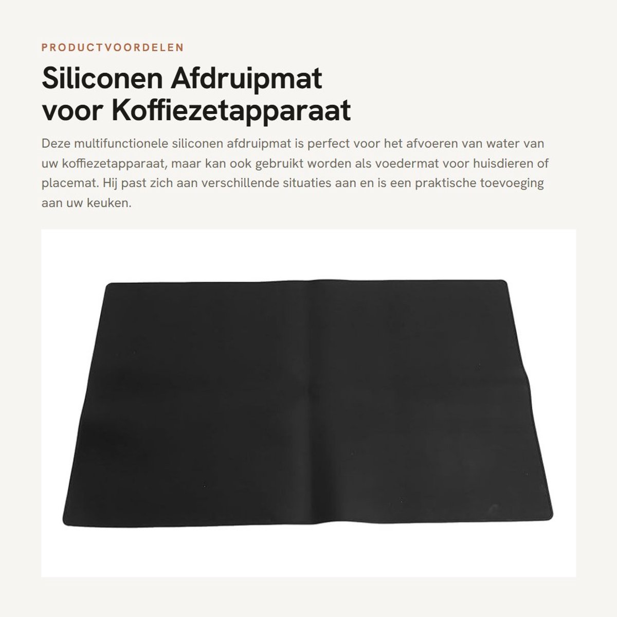 Dailygoods- Afdruipmat Antislip - Multifunctionele Afwasmat - Koffiemachine Mat - Hittebestendig - Trillingsdemping - Beschermend - Koffiemat