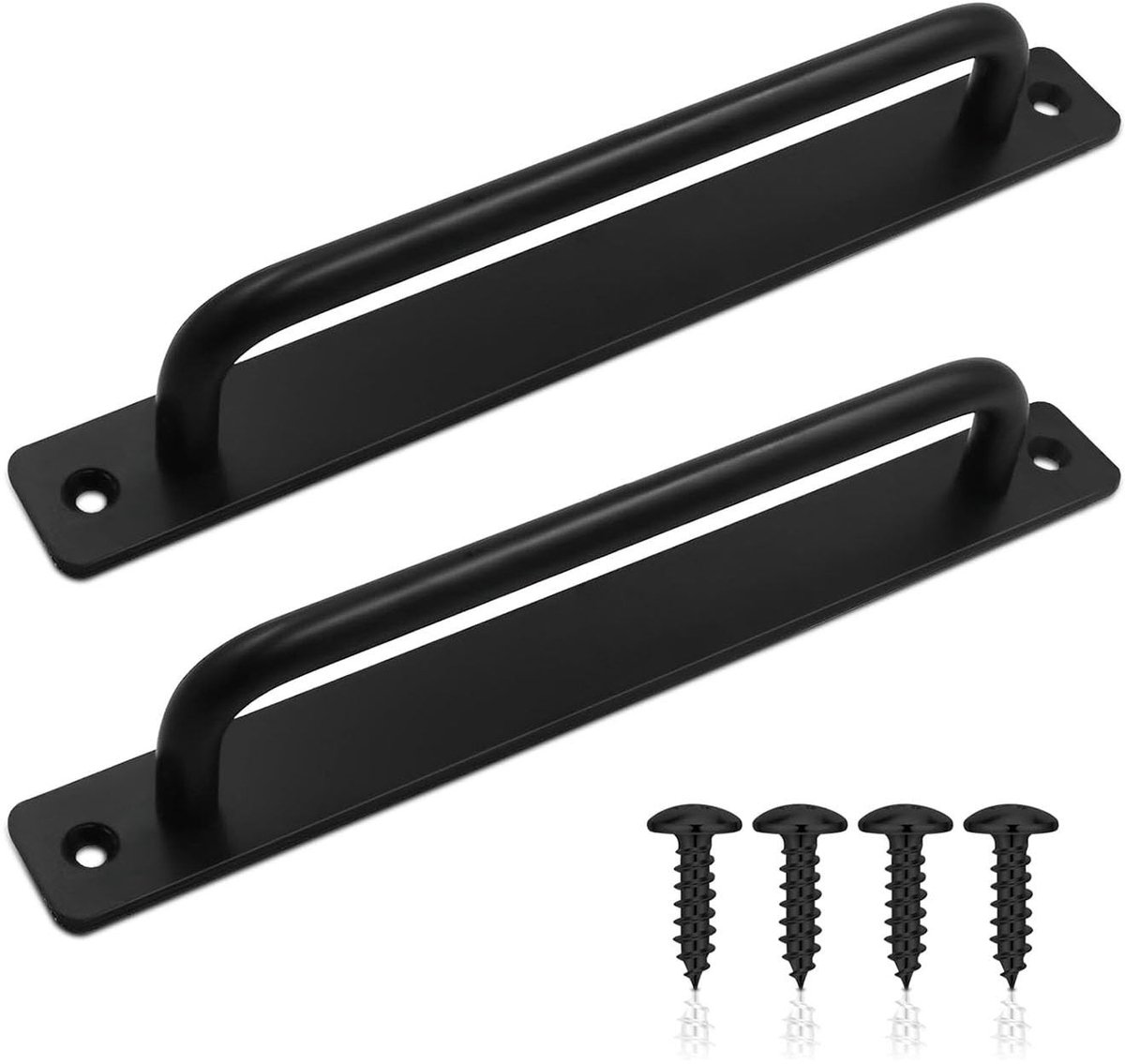 Dailygoods- Schuurdeurgreep Set van 2 - Zwart Aluminiumlegering - Hoogwaardige Handgreep - 160 mm Gat - Voor Binnen/Buiten Deuren - Inclusief Schroeven - Deurgreep