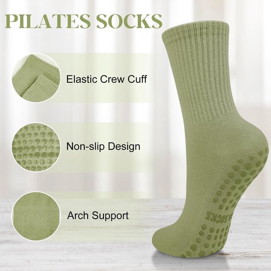 Dailygoods- Pilates Sokken Antislip - Yoga Sokken - Zacht Katoen - Comfortabele Stof - Goede Elasticiteit - Uniek Antislip Ontwerp - Yogasokken van Dailygoods — afbeelding 4