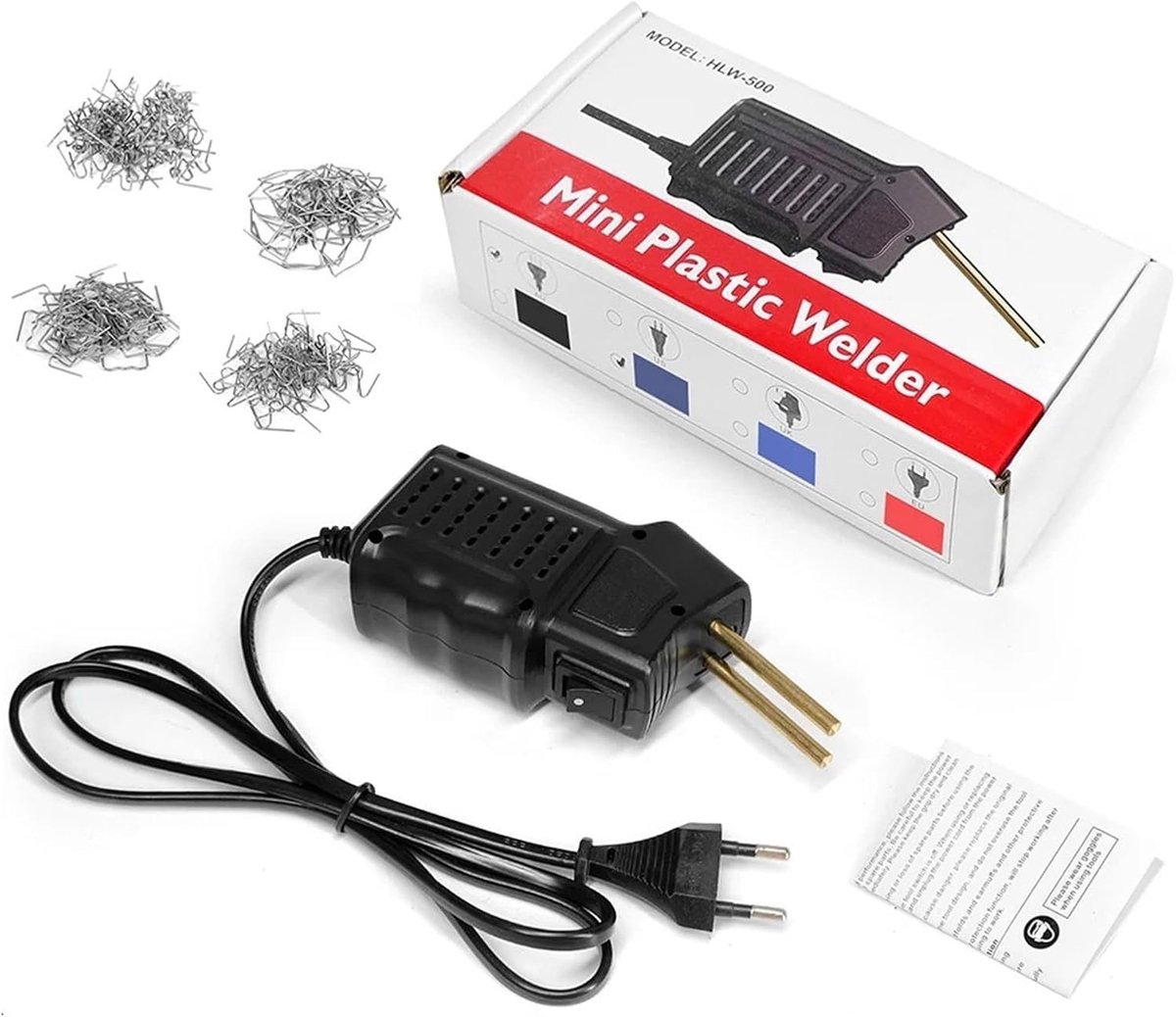 Kunststof Lasapparaat - Hete Nietmachine - Kunststof Reparatie - Snelle Verwarming - 500W - Zwart