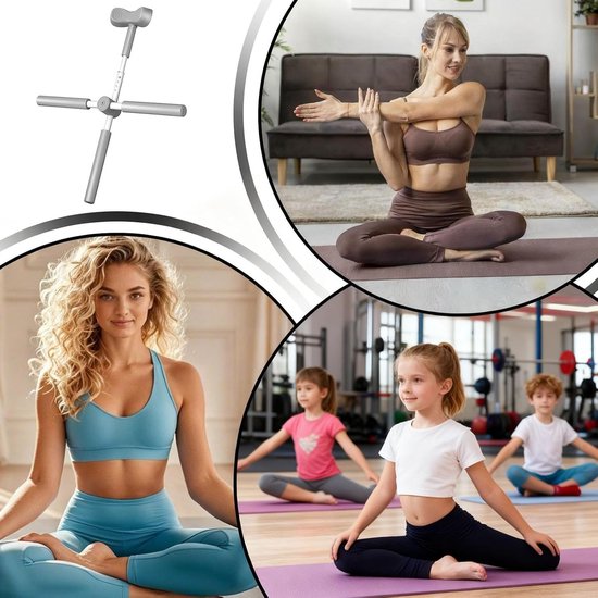 Yoga Stick - Fitness Stok - Rug Correctie - Verstelbare Lengte - 78 cm - Grijs — afbeelding 2