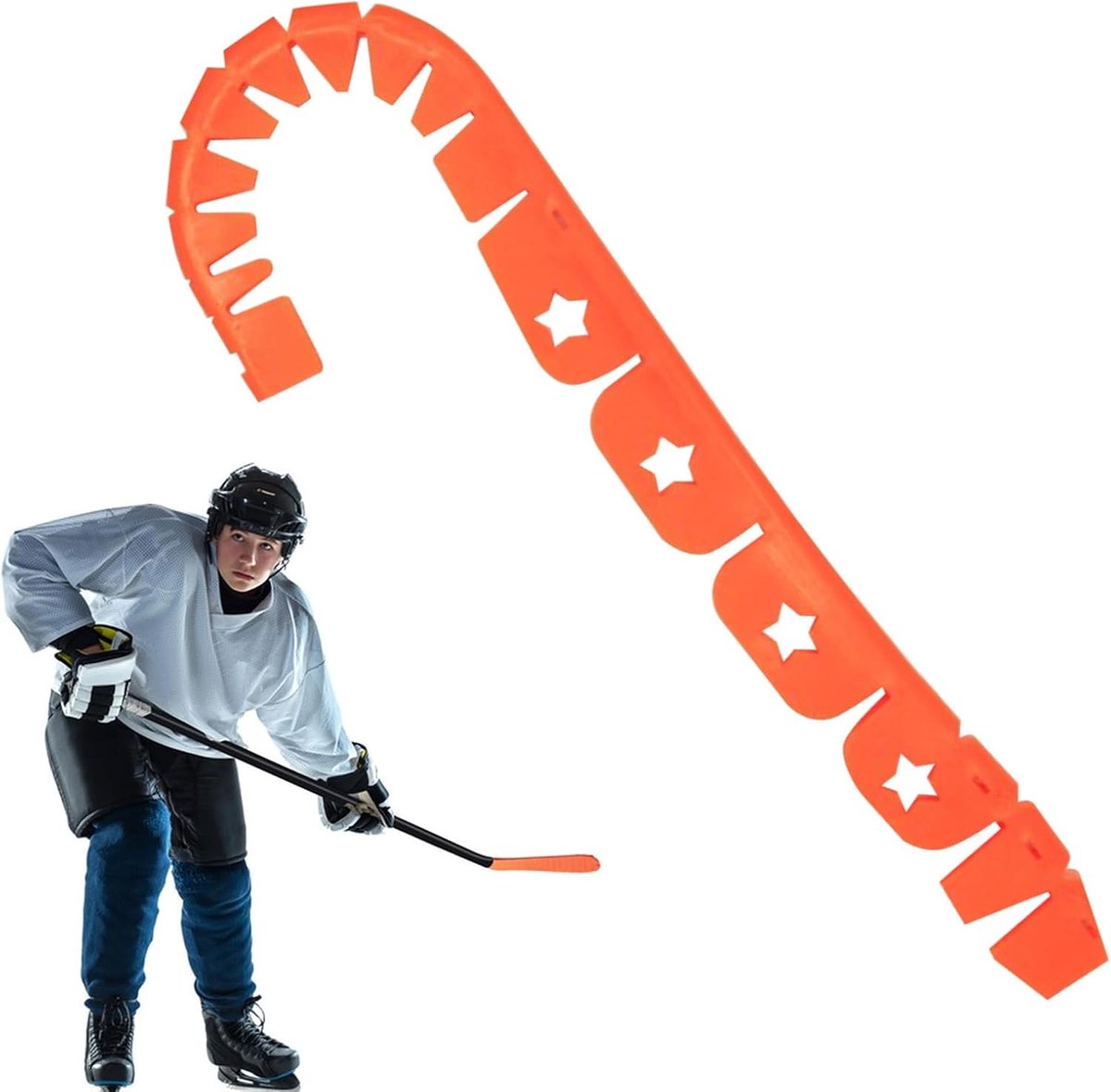 Hockeystick Beschermer - Stokhoes Trainingshulp - Off Ice Training - Verdikt Versterkt Ontwerp - 11.8 Inch Lengte - Oranje