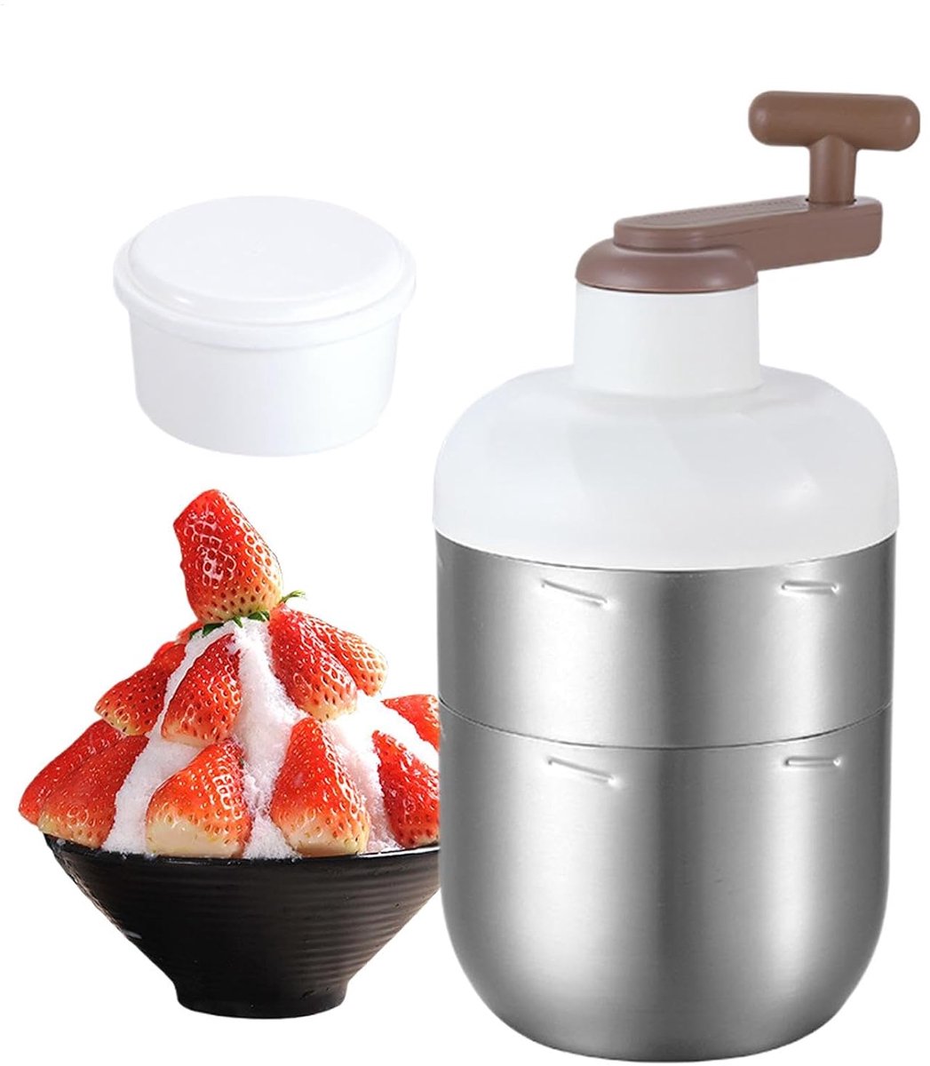 IJsschaafmachine Handmatig - Sneeuw Kegel Maker - Cocktails Maken - Roestvrij Staal - 25.5 x 12.5 cm - Zilver