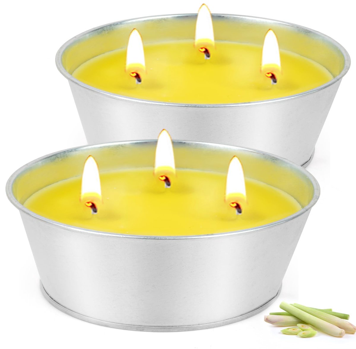 Dailygoods- Citronella Kaars - 2 Stuks - Sojawas - Loodvrij Katoen - Natuurlijke Ingrediënten - Fris/Citrusachtige Geur - Geurkaars