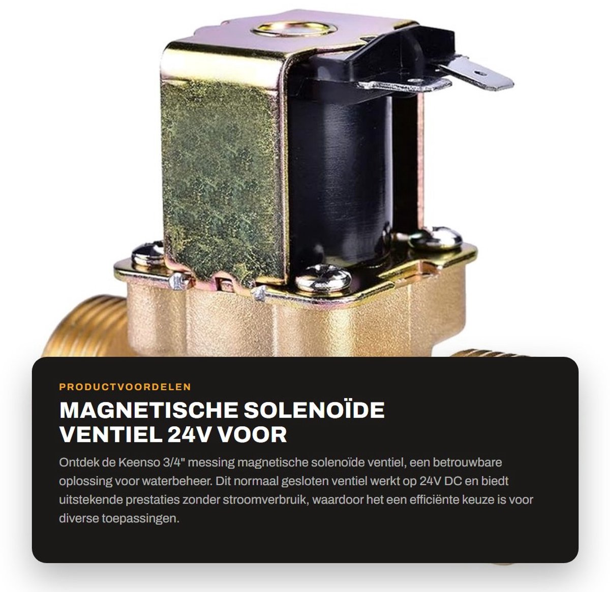 Dailygoods- Solenoïdeventiel 24V Dc - Magneetventiel - Watercontrole