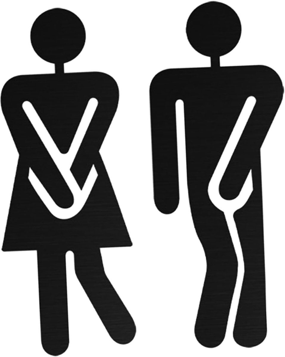 Deurborden Set - Winkel Signage - Aanwijzen Ruimte - Roestvrij Staal - 15 cm - Zwart