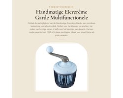 Dailygoods- Eiergarde Handtype - Multifunctionele Eierklopper - Praktische Keuken Tool - Capaciteit 1100 ml - Duurzaam ABS Materiaal - Lichtgewicht 543g