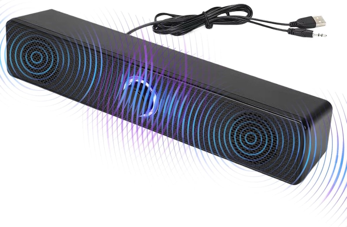 Draadloze Soundbar - Tv speaker Audiobar - Films en muziek - Slank profiel - 296 x 55 x 6 cm
