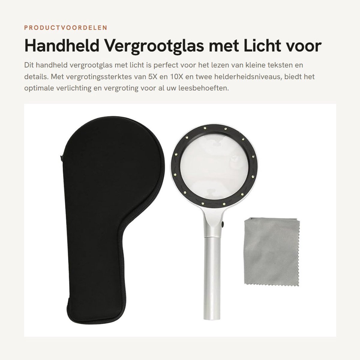 Dailygoods - Handheld Vergrootglas met Licht voor Leesgemak