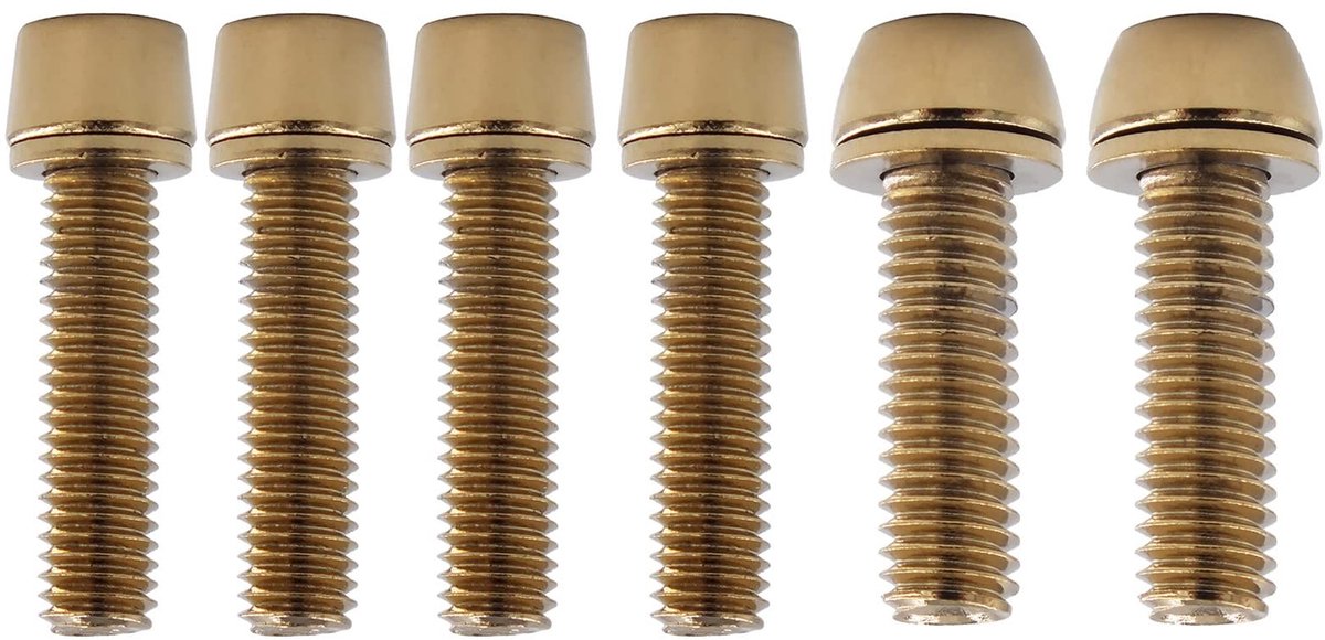Dailygoods- Fietsstuur Schroefset M5*20mm/M6*20mm - Mountainfietsen - Racefietsen - Goud - Duurzaam materiaal - Eenvoudige installatie - Fietsschroeven