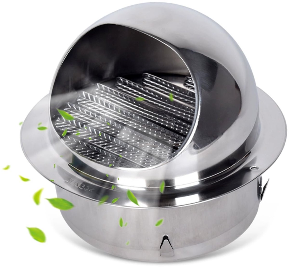Dailygoods- Ventilatierooster Rond 110 mm - Roestvrij Staal - Insectennet - Regenbestendig - Eenvoudige Installatie - Fijn Maasje - Ontluchter