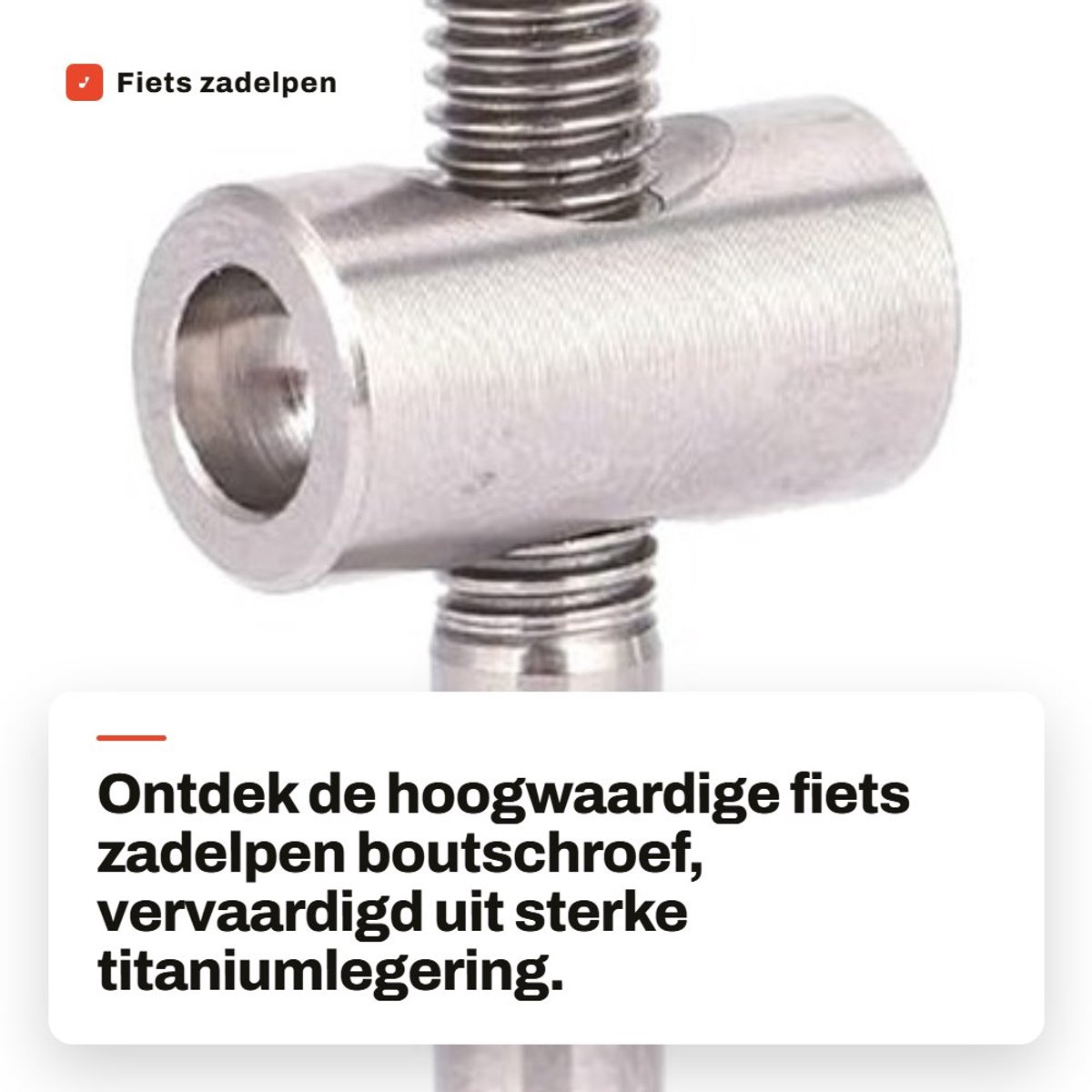 Dailygoods- Zadelpen Titaniumlegering - Boutschroef M5x40 mm - Vaste Verbinding - Sterk en Duurzaam - Precisie-Verwerking - Lichtgewicht 8g - Fietsschroef