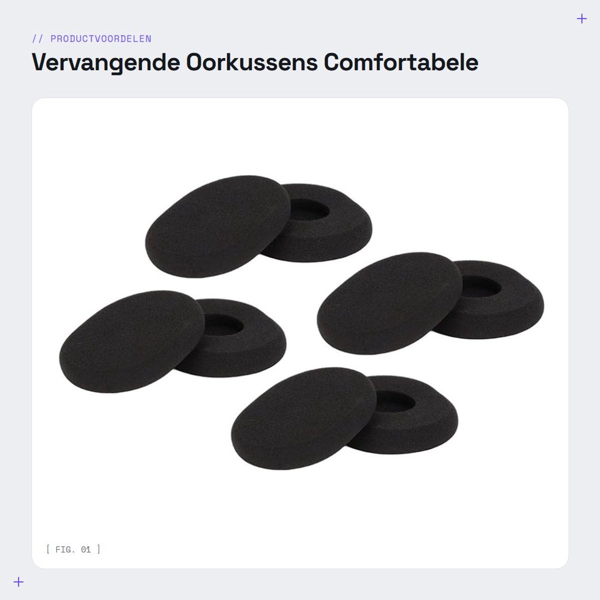 Dailygoods- Oorkussens Zacht en Comfortabel - Vervangend voor H800 - Schuimrubber - Ademend - Eenvoudig te Installeren - 8 Stuks - Hoofdtelefoon Oorkussens