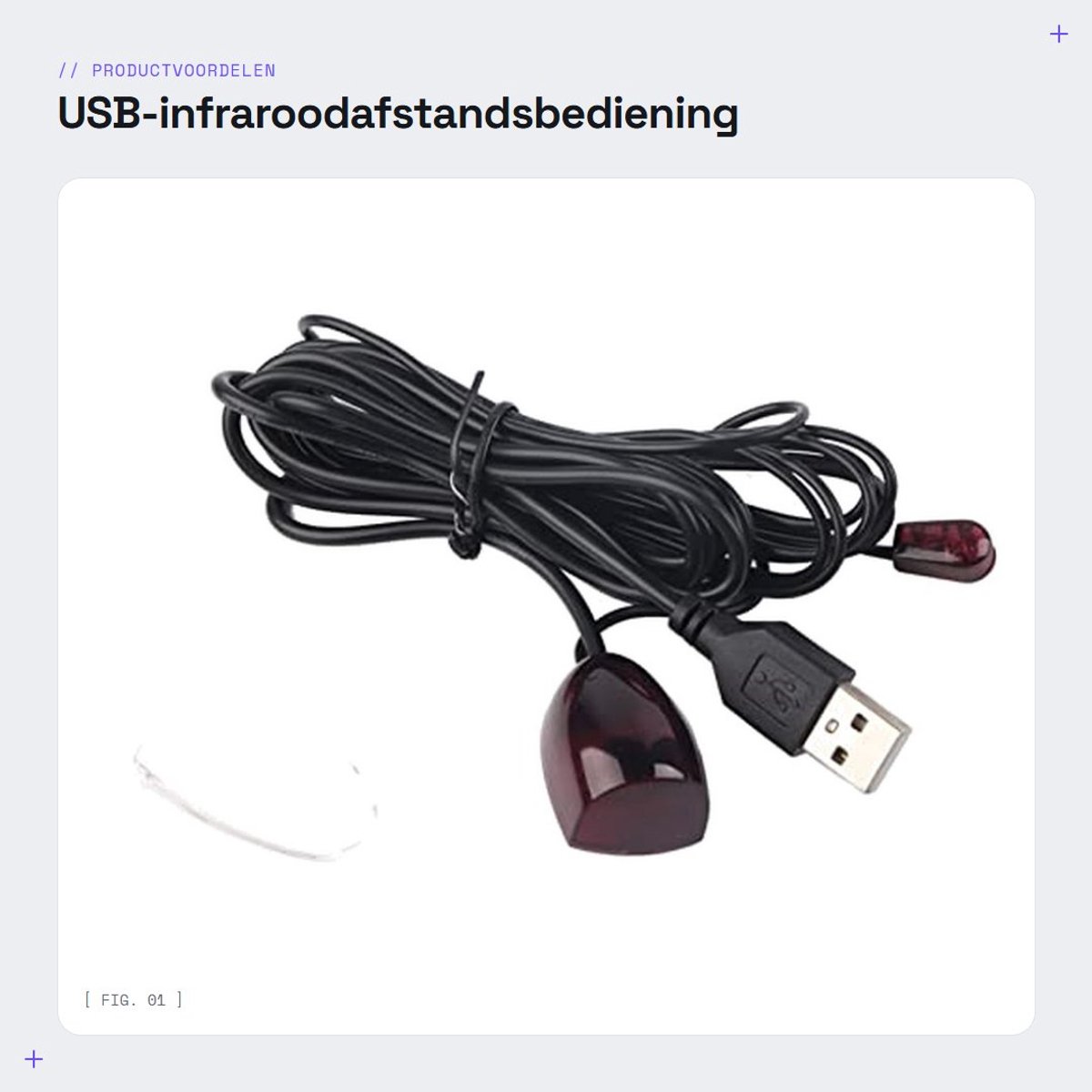 Dailygoods - USB-infraroodafstandsbediening - IR-verlengkabel - Verborgen systeemkit - Compact formaat - Settopbox gebruik - Thuis en hotel gebruik -...