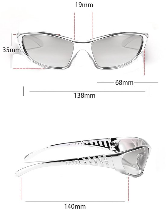 Dailygoody - Zonnebril - UV400 Bescherming - Klassieke Stijl - Rechthoekige Vorm - Unisex Zomer Bril - Lichtgewicht en Hypoallergeen van Merkloos — afbeelding 3