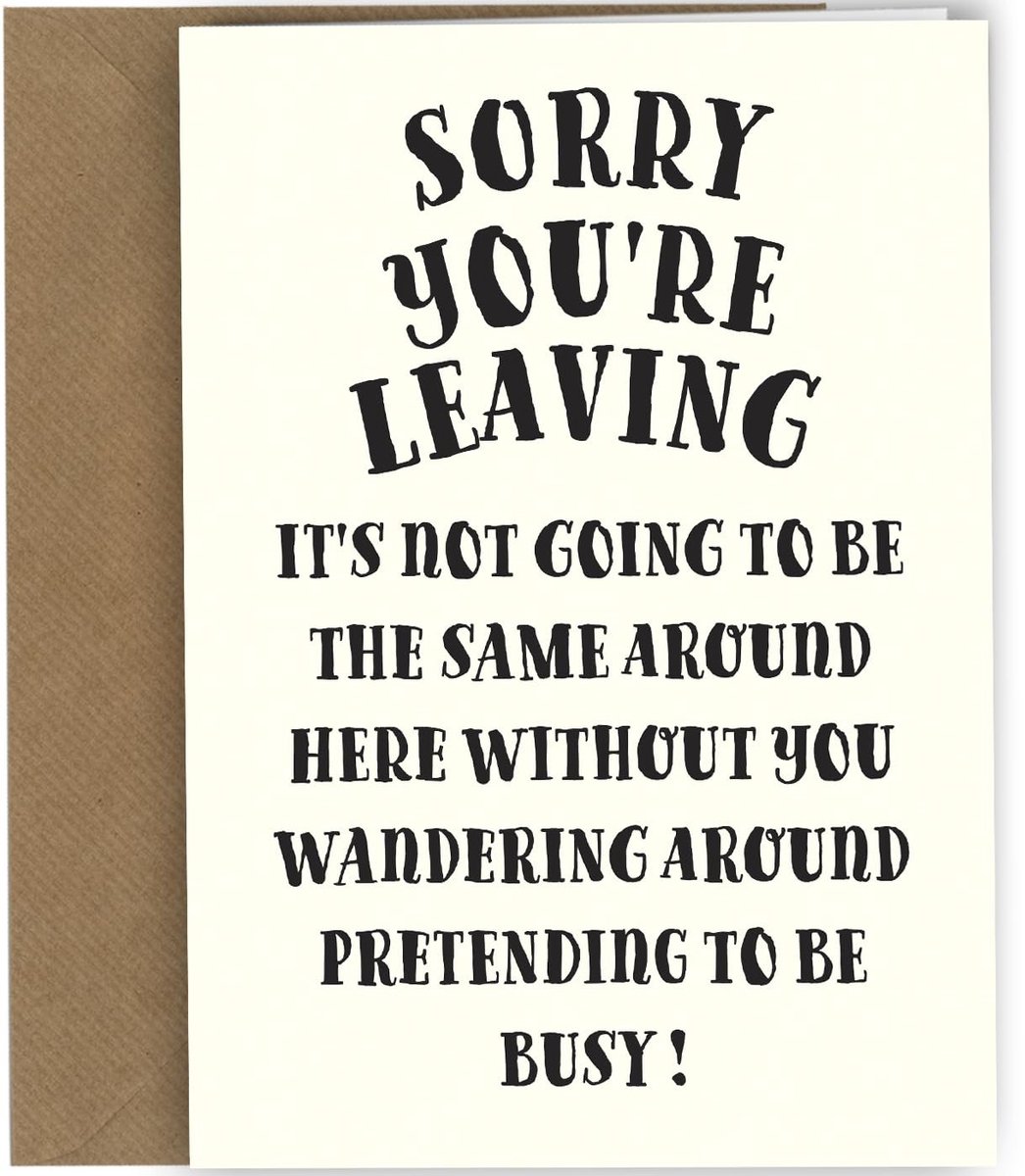 Dailygoods- Afscheidskaart Grappig - Wenskaart Nieuwe Job - Humor Kaart - Uniek Ontwerp - Hoge Kwaliteit - 350 g/m² Papier
