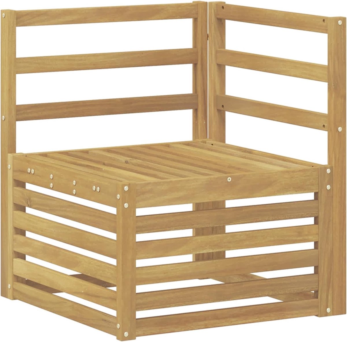Buiten Hoekbank - Tuinmeubel Lounge - Buiten Ontspannen - Massief Acaciahout - 63 x 63 x 73 cm - Wit