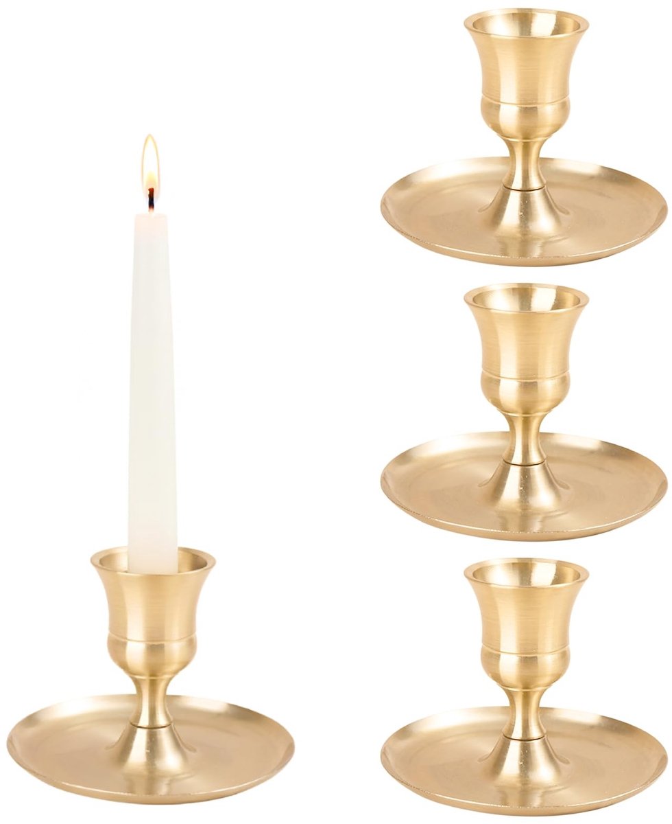 Dailygoods - 4 stuks kandelaars, kandelaars, kerstkaarsenstandaard, rok, wijnglazen cancle deur, voor staafkaarsen 1-2 cm, gouden steel, Kerstmis, feest, slaapkamer, eettafel (goud)