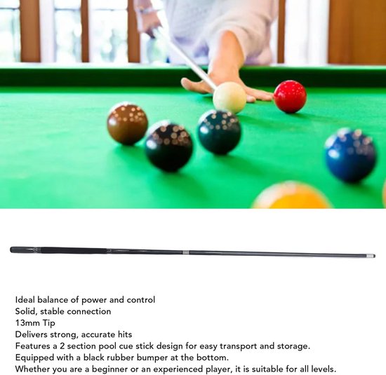 Dailygoods- Biljartstok Koolstofvezel - 13 Mm Tip - Antislip Grip - Lichtgewicht - Schokbestendig - Premium Prestaties - Poolkeu van Dailygoods — afbeelding 3