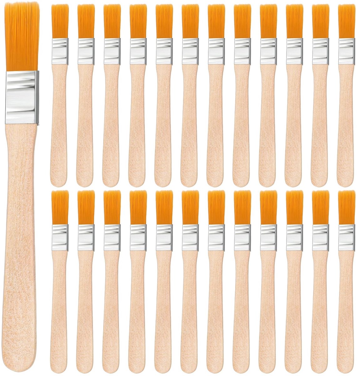Dailygoods - 22 stuks platte kwasten, borstelset, lakkwast, schilderkwast, platte kwast met houten handvat, kleine kwastenset voor kunst, schilderbenodigdheden, schilderen, doe-het-zelf