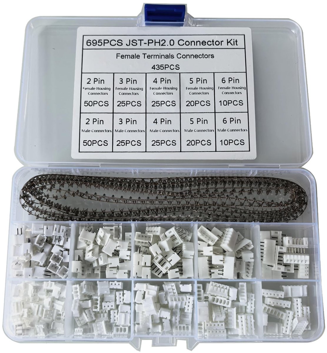 Dailygoods - JST PH 2.0 Stekkerset met Vrouwelijke Pin Headers