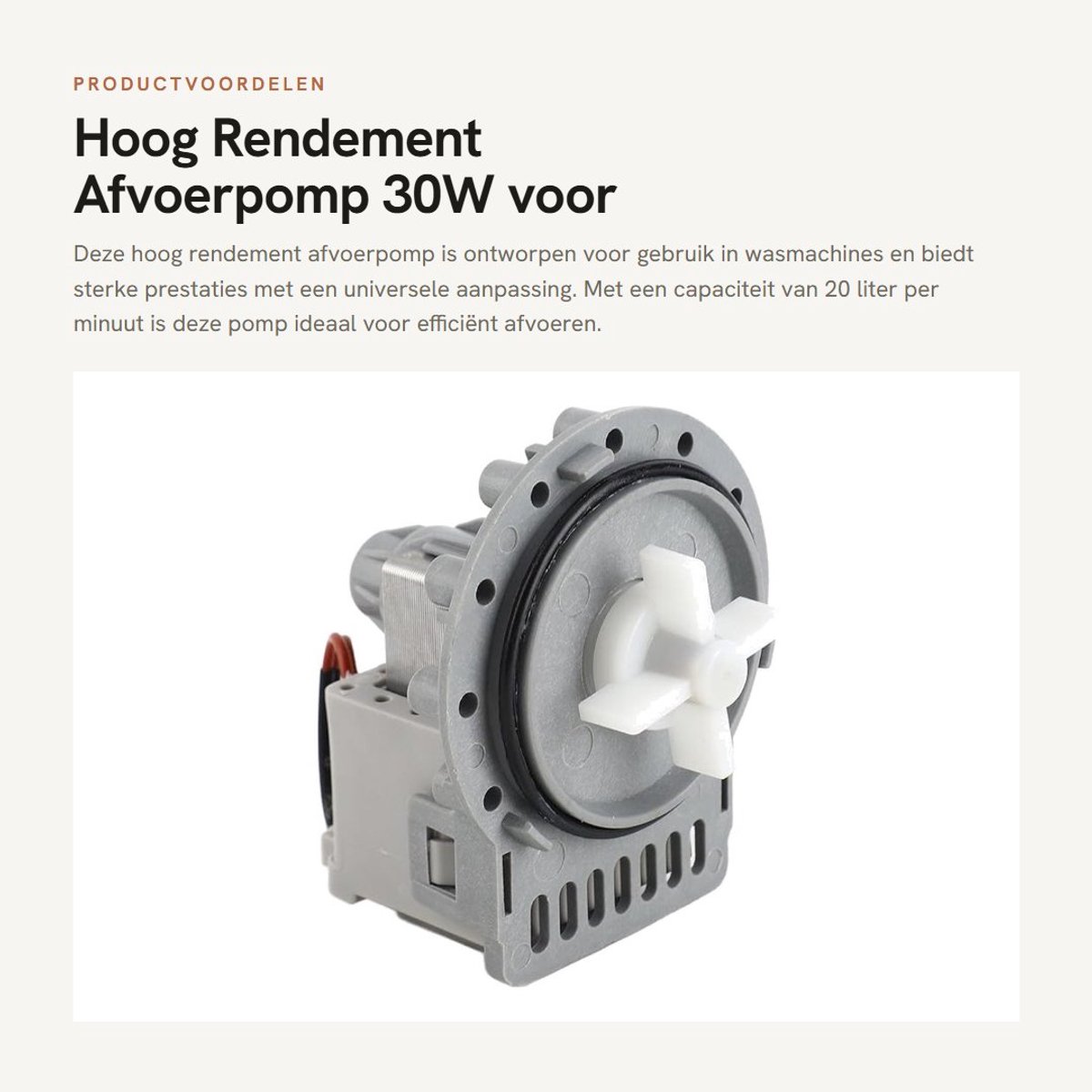 Dailygoods - Hoog Rendement Afvoerpomp 30W voor Wasmachines