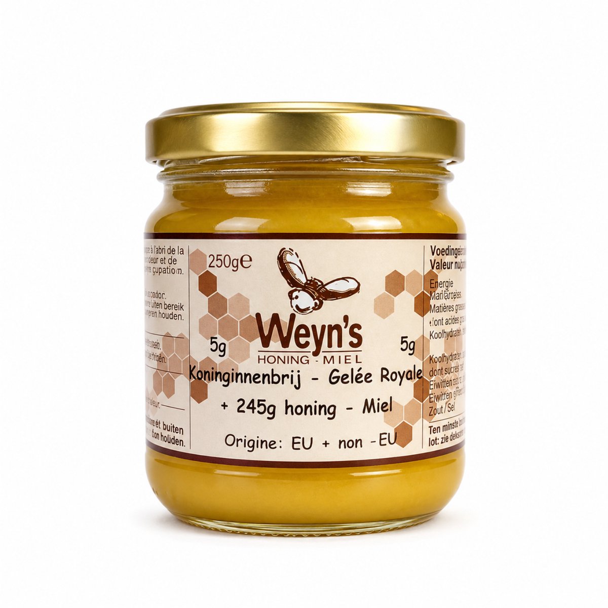 Honing met koninginnebrij (Royal Jelly) - 250g - Weyn's