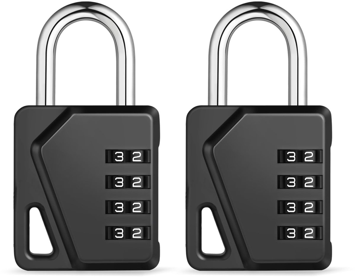 Dailygoods- Hangslot 4-cijferig - Cijferslot - Weerbestendig - Gehard Staal - Sleutelloos - 10.000 Combinaties