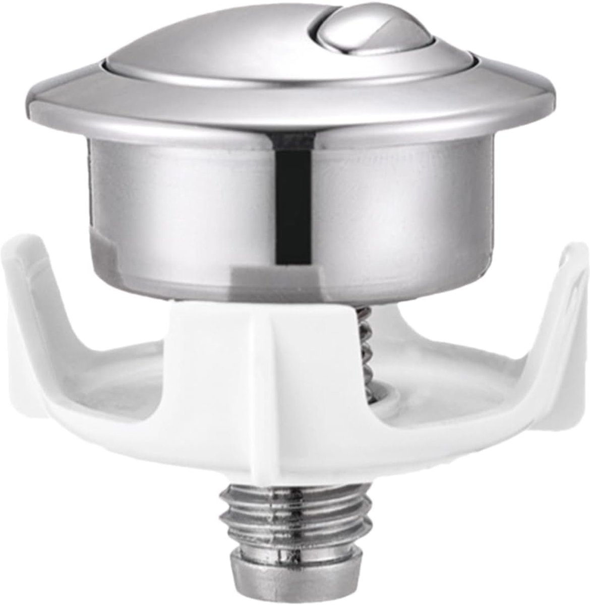 Toiletknop Dubbel - Spoelknop Toiletonderdeel - Water Besparen - Gereedschapsloze Installatie - 54 x 37 mm - Zilver