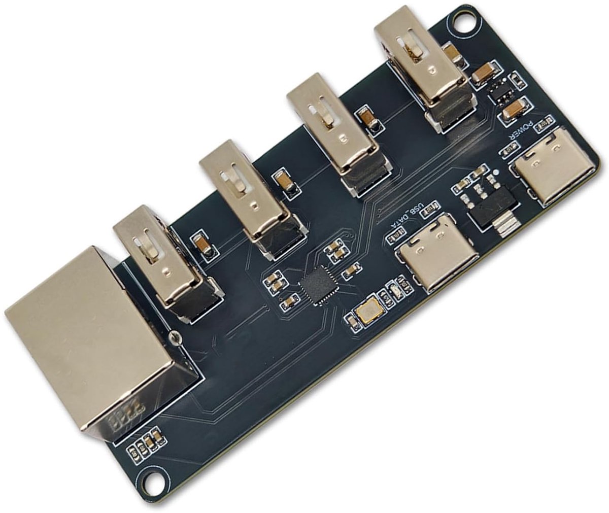 USB Hub Ethernet Adapter - Netwerkkaart USB - Netwerk Uitbreiden - Metalen Behuizing - 8x3.2cm - Zilver
