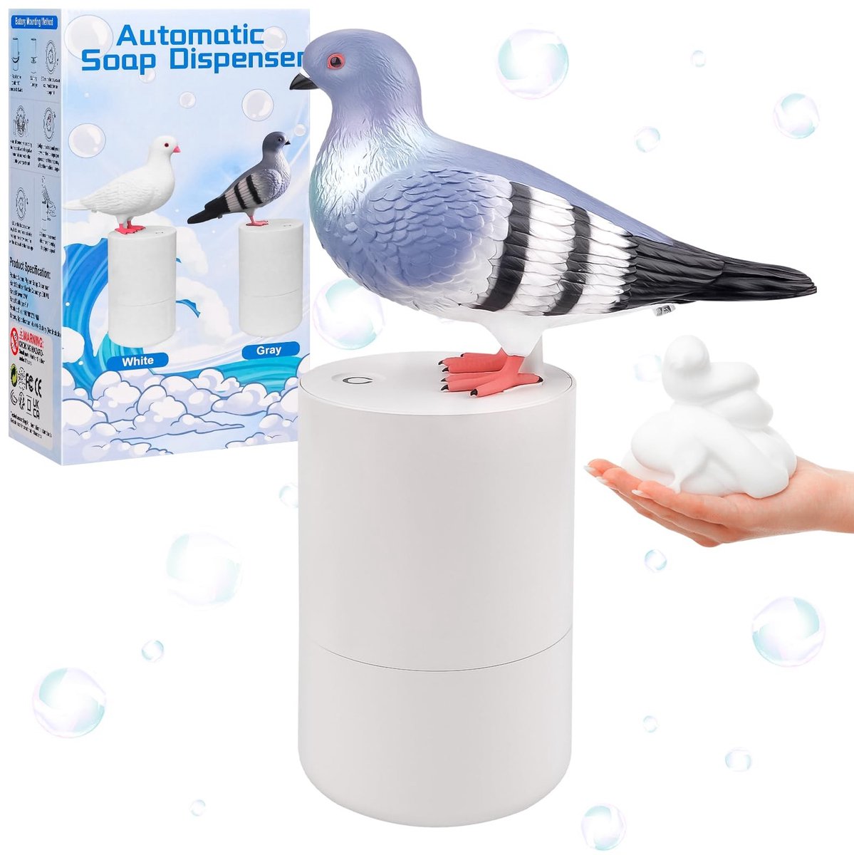 Dailygoods- Zeepdispenser Automatisch - 300 ml Handzeepdispenser - Contactloos - Infrarood Sensor - Zwart - Huishouden