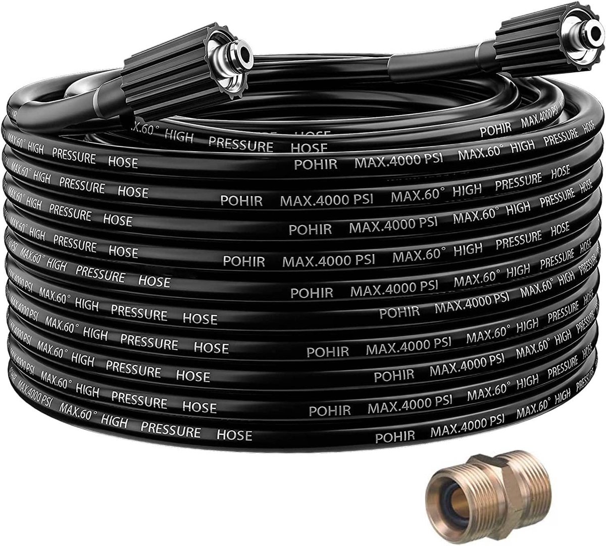 Dailygoods - Hogedrukreiniger slang - Verlengingsset - 15M 50ft - M22 Connector - Vervangend voor verschillende hogedrukreinigers - Geschikt voor gas...